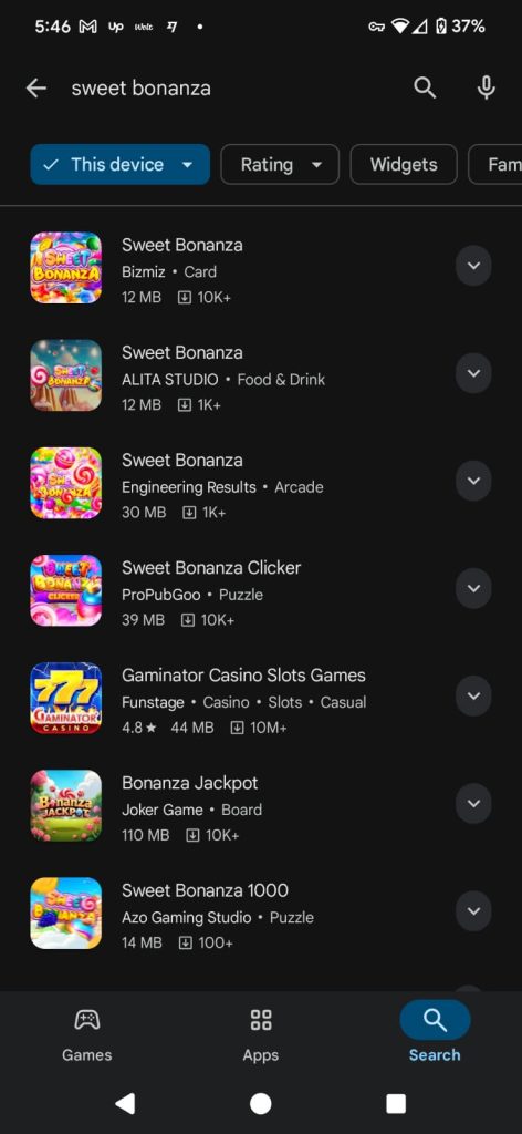 Sweet Bonanza in Play Market